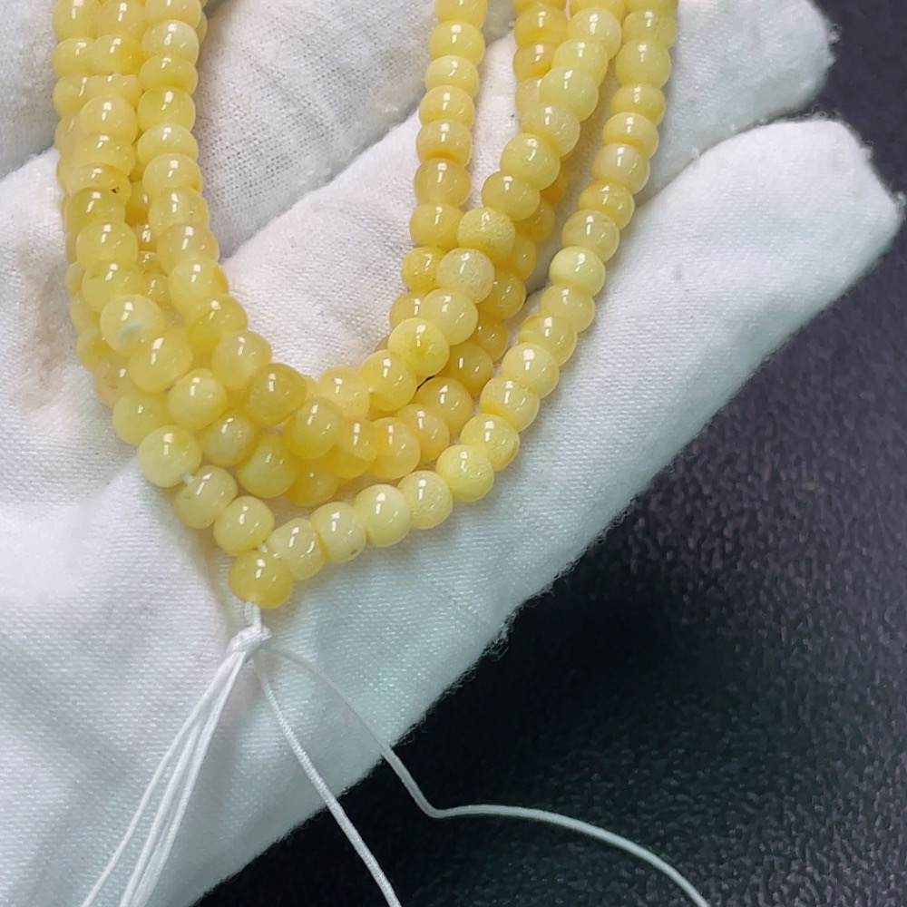 C33922934 Amber Beeswax Bead Strand, Total Weight Approx. 9.56g, Size Approx. 4.5mm