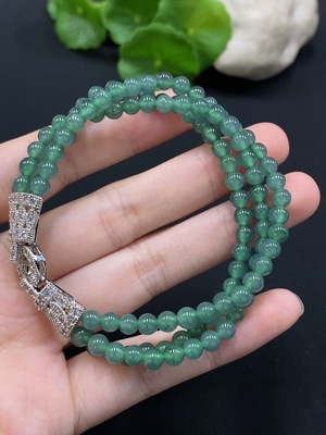 F35091135 Jadeite Beads Strand Size Approx. 4.7mm Total Weight Approx. 22.6g (Non-Gold Inlaid)