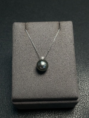 C34992210 Seawater Pearl Pendant Non-Diamond 18K Gold Total Weight Approx. 2.67g Including Chain Size Approx. 9.9mm