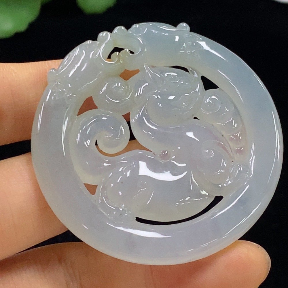 F35095373 Jadeite Pixiu Pendant, Total Weight Approximately 28.72g