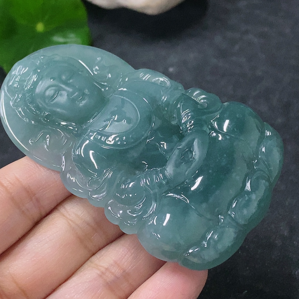 F34042769 Jadeite Pendant Guanyin Total Weight Approx. 46.16g