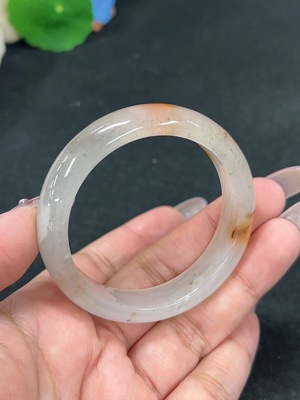 H41946754 非洲翠(独龙玉)正圈手镯 圈口49.1 货品总重约34.7g