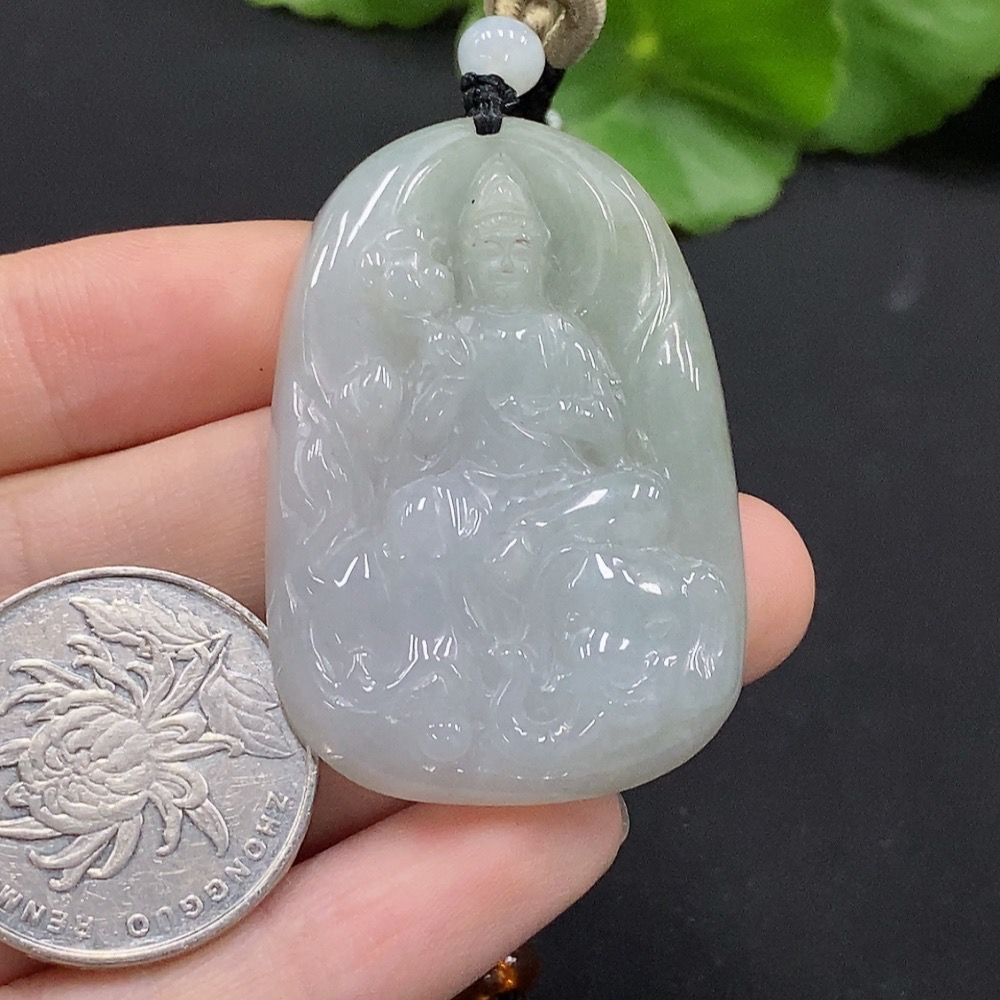 F35091679 Jadeite Samantabhadra Bodhisattva Pendant Total Weight Approx. 20.72g