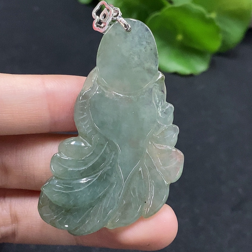 F35090381 Jadeite Phoenix Pendant Non-Gold Inlaid Total Weight Approx. 16.7g