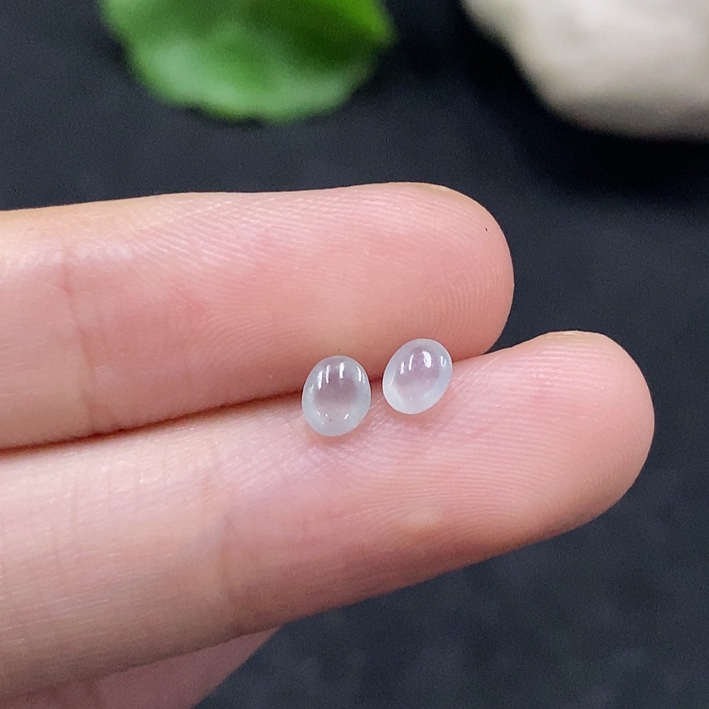 F34056287 Jadeite Cabochon Inlaid Pieces Sell as a Lot