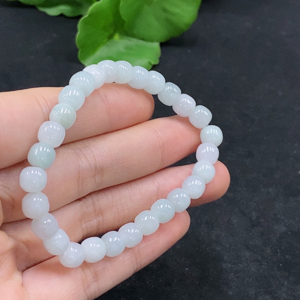 F32695133 JadeiteBeaded Bracelet Approx. 6.5mm Total Weight About 14.28g