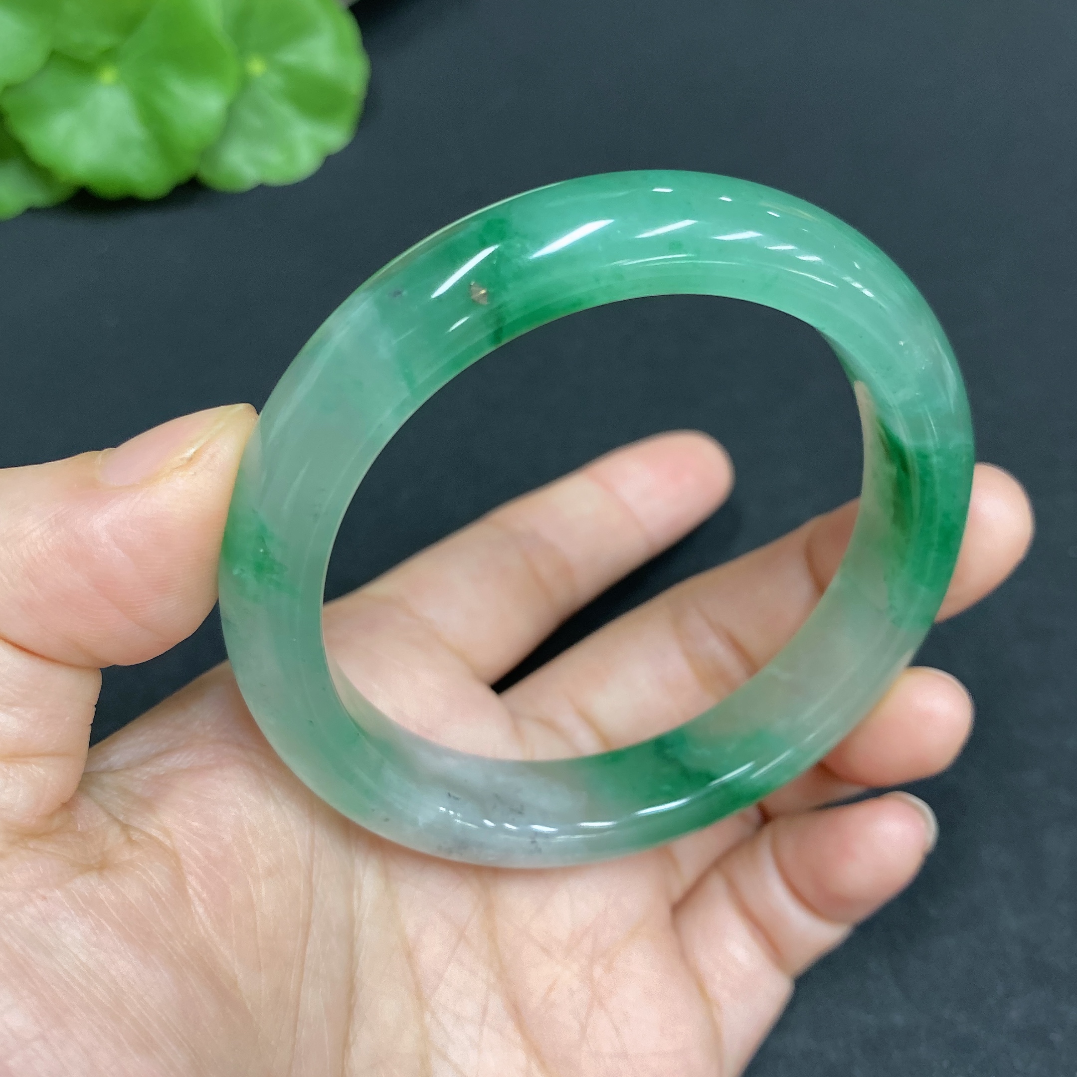 H33845713 African Emerald (Dulong Jade) Round Bracelet