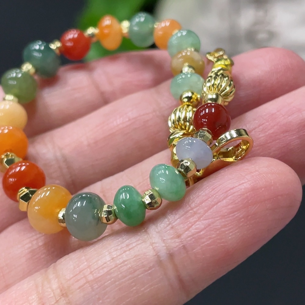 F35171466 Jadeite Bracelet Max. 7mm Approx. Total Weight 8.92g Non-Gold