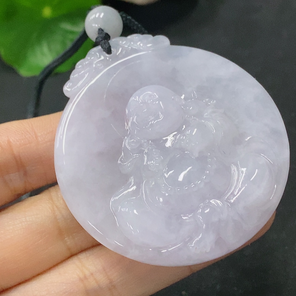 F35117563 Jadeite Buddha Pendant Total Weight Approx. 35.29g