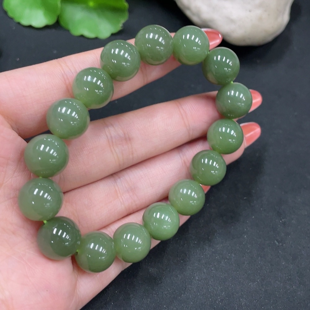 H35084790 Hetian Jade Bracelet, Approx. 11.8mm, Total Weight Approx. 42.9g
