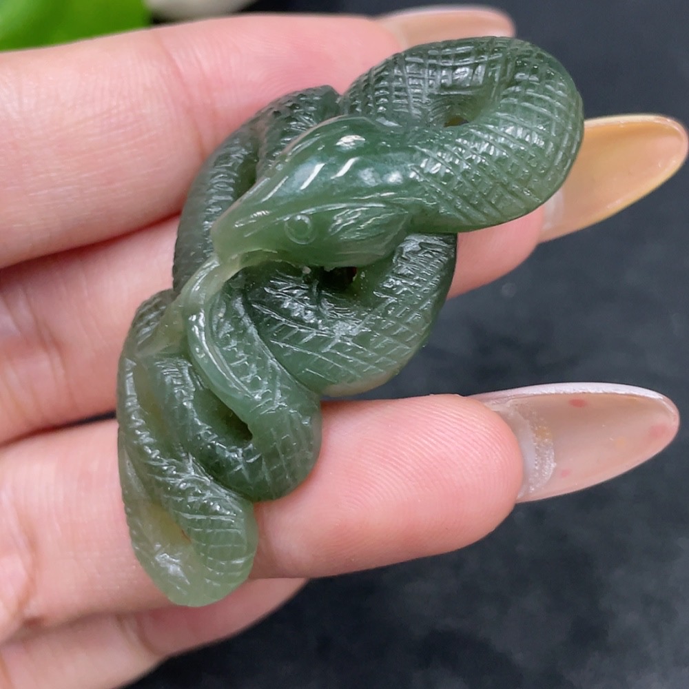 H32704767 Hetian Jade Pendant Snake Total Weight About 16.7g