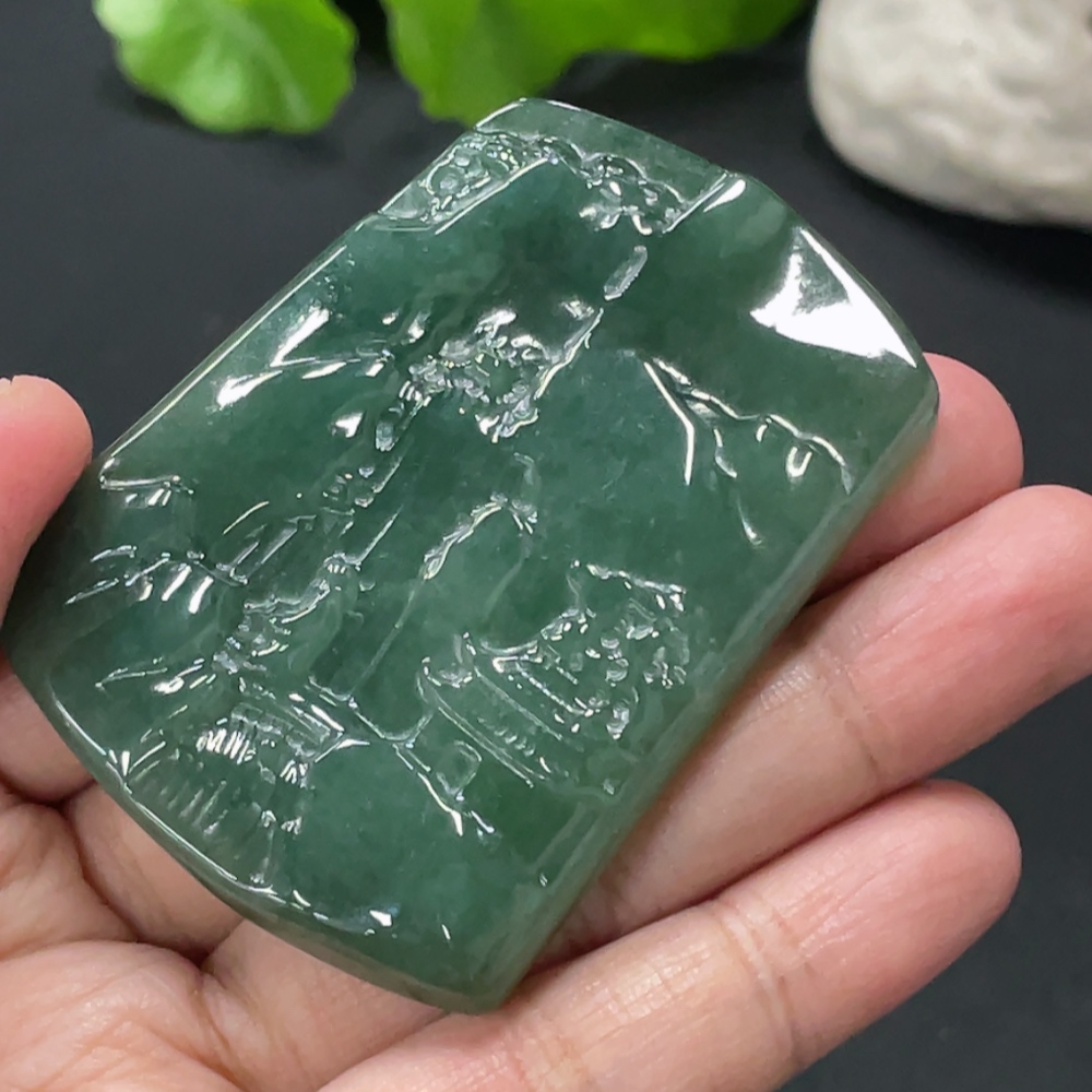 F32739616 Jadeitelandscape pendant, total weight approximately 48.16g