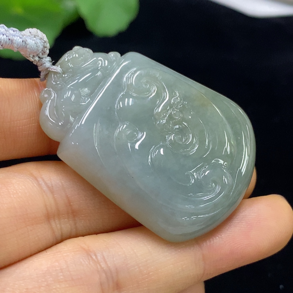 F34044938 Jadeite Pixiu Pendant Total weight approx. 30.09g (including rope weight)