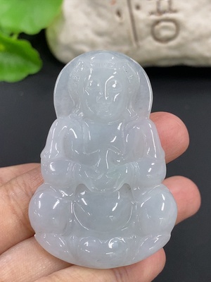 F42973479 翡翠观音挂件 货品总重约19.9克