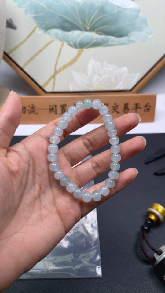 F34043010 Jadeite Bead Bracelet Approx. 7.8mm Total Weight About 20.49g