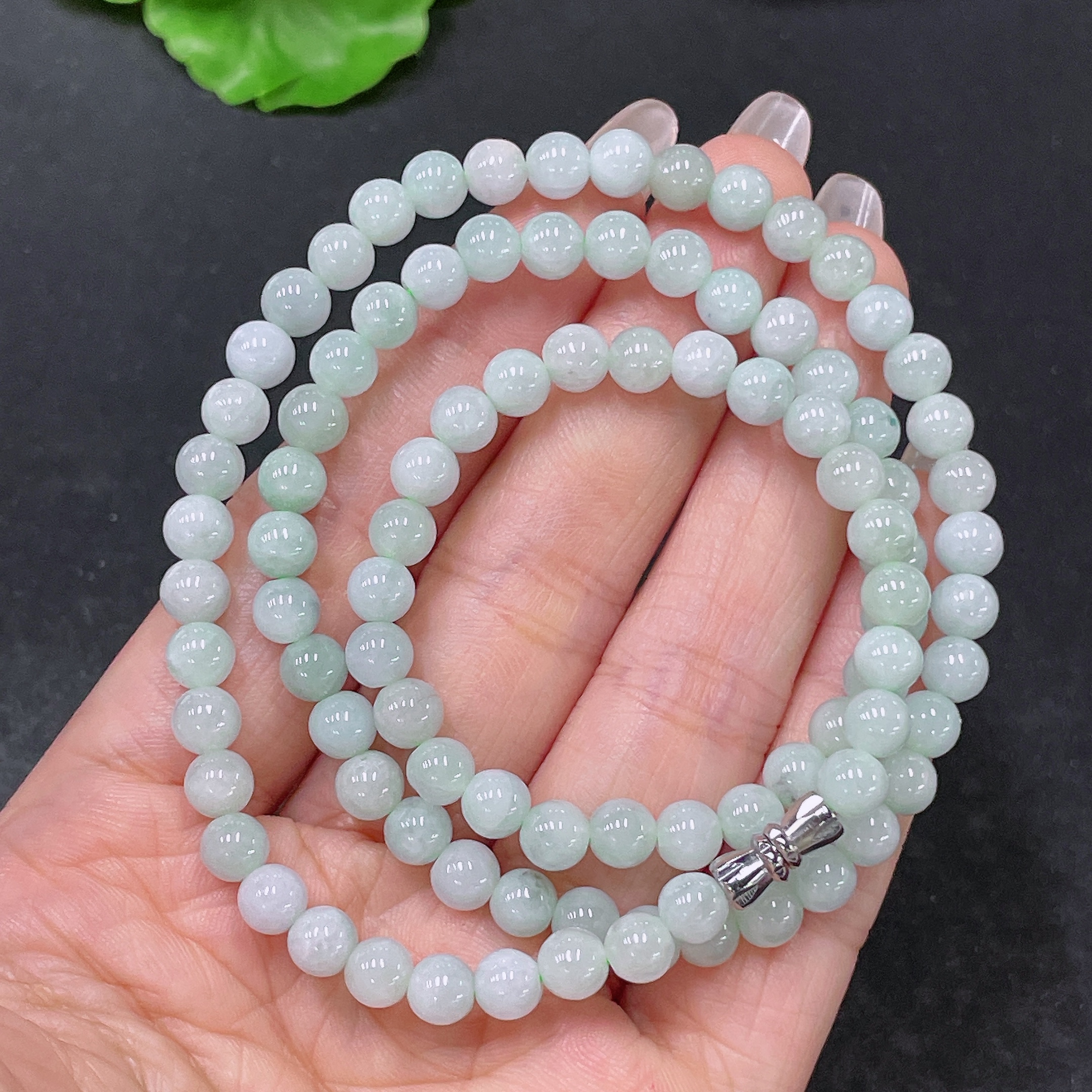 F35138679 Jadeite Bead Necklace Non-Gold Total Weight Approx. 31.23g Size About 5.7mm