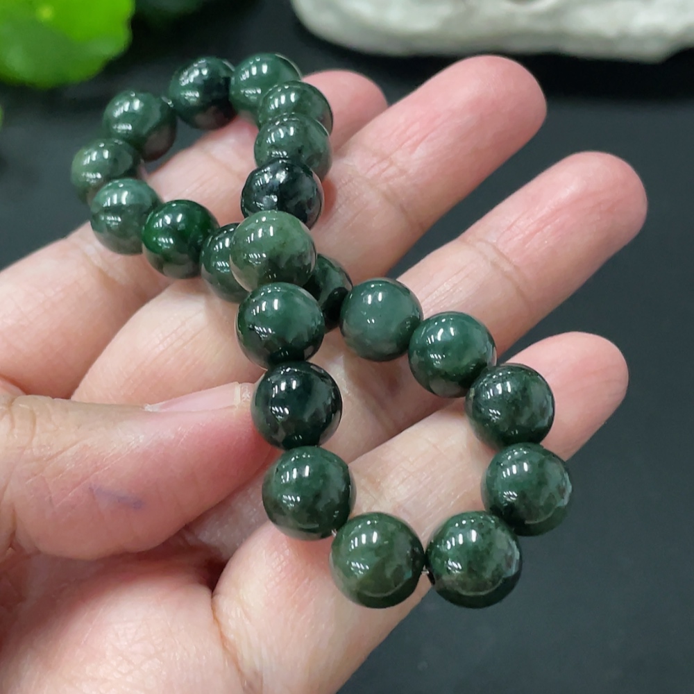 F34978795 Jadeite Bracelet Approx.9.1mm Total Weight About 27.9g Containing Other Mineral Components