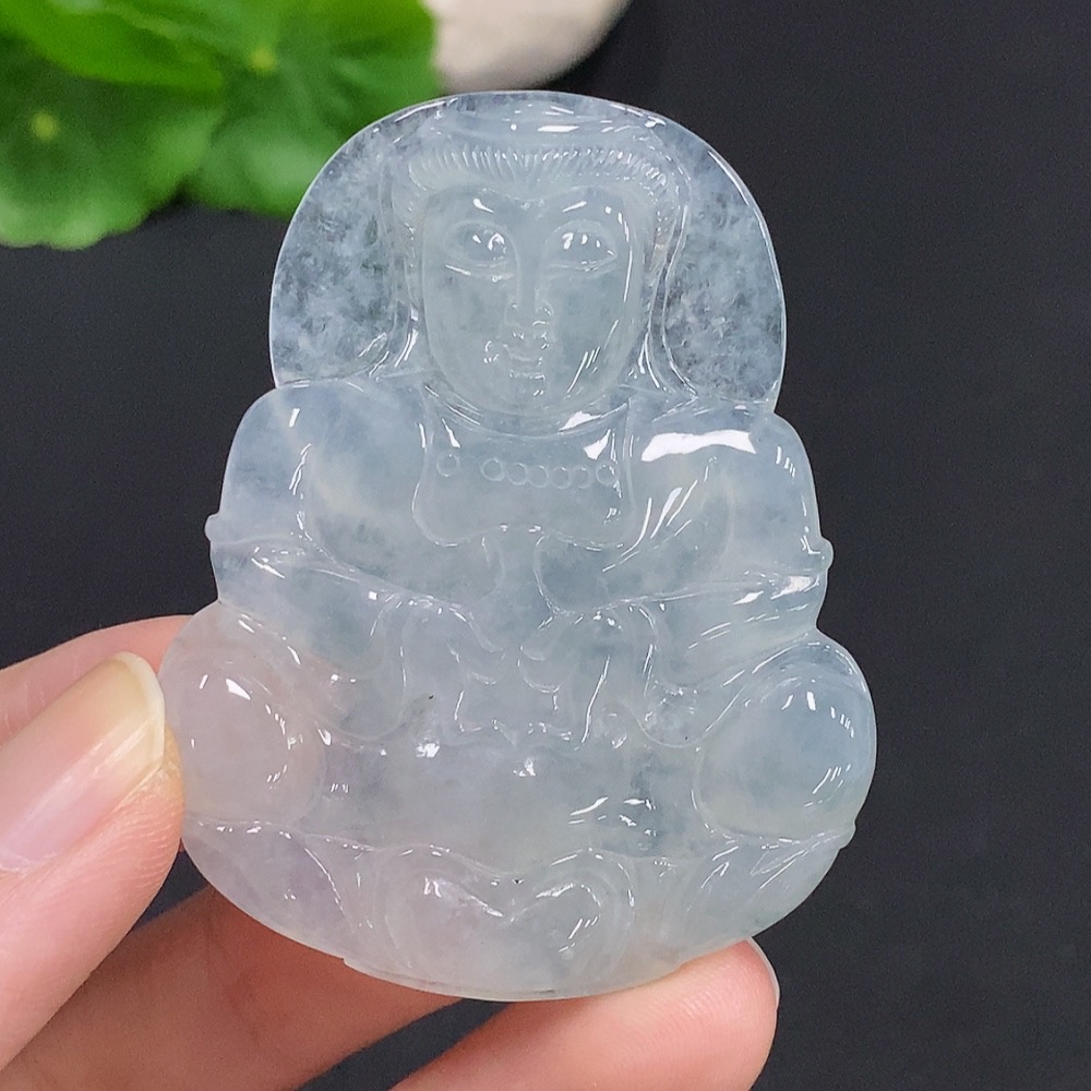 F31606364 Jadeite Guanyin Pendant Total Weight Approximately 24.2g