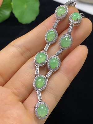 F34975175 Jadeite Inlaid Necklace Non-Gold Total Weight Approx. 10.61g