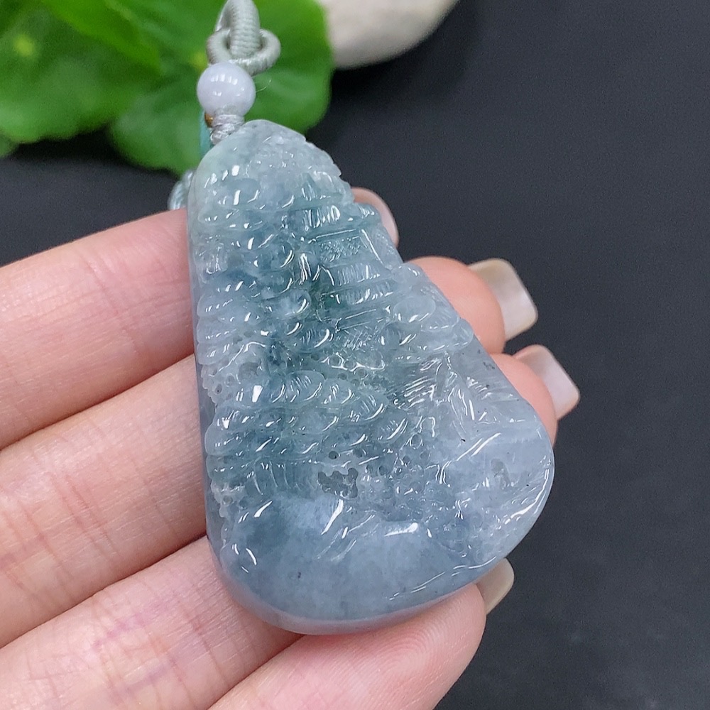 F27125523 JadeitePendant Landscape Plaque, Total Weight Approx. 29.82g