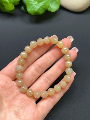 H42980937 和田玉手串 卡8mm 总重约18.1g