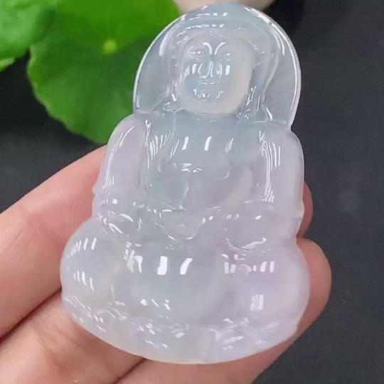 F30482213 Jadeite Guanyin Pendant Total Weight Approx. 14.96g