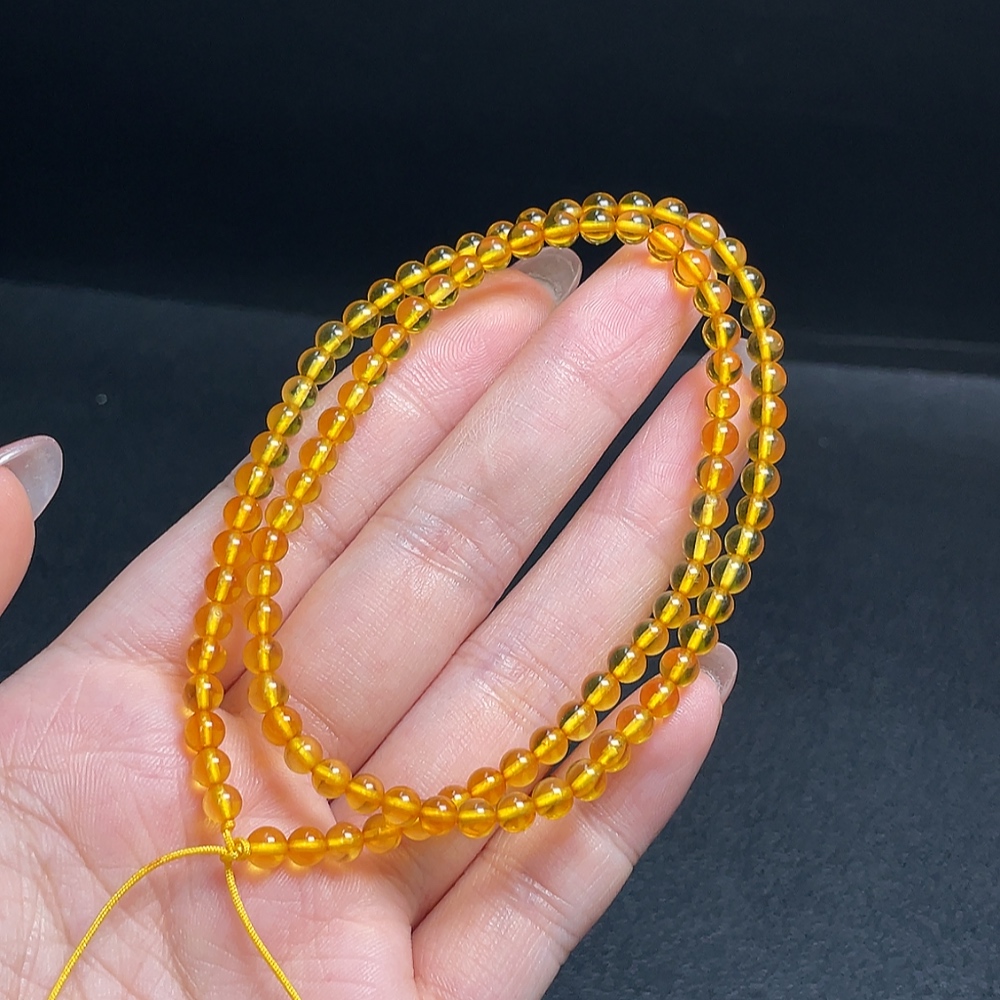 C30470593 Amber Honey Bead Necklace Total Weight Approx.4.24g Size Approx.3.9mm