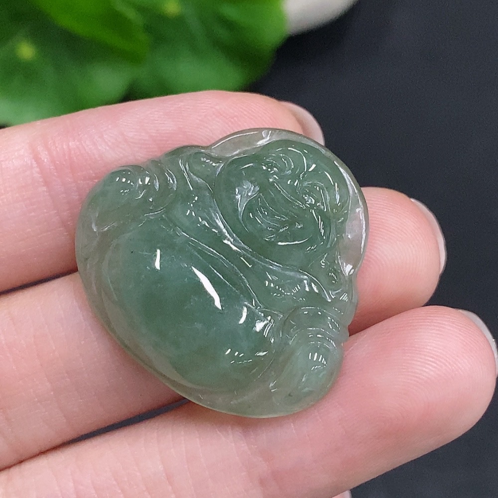 F34968858 Jadeite Buddha Pendant Total Weight Approx. 6.7g