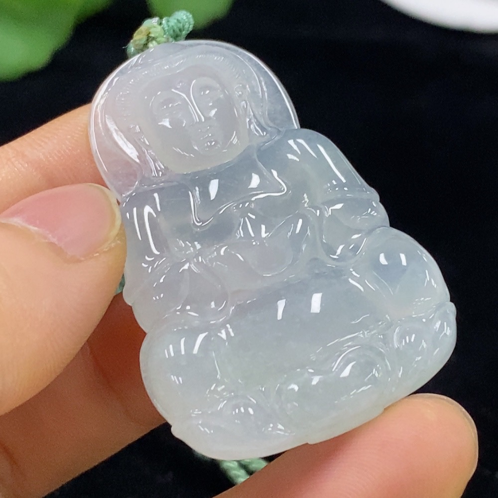 F33910482 Jadeite Guanyin Pendant Total weight approx. 18.15g (including rope weight)