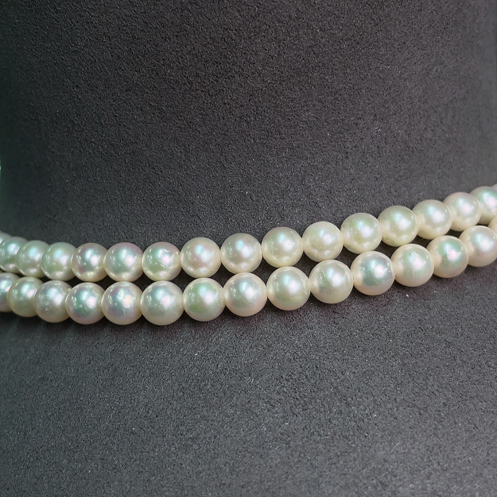 C34007629 Seawater pearl strand Non-gold Color origin undetermined Total weight approx. 50.85g Size 4.1-6.5mm