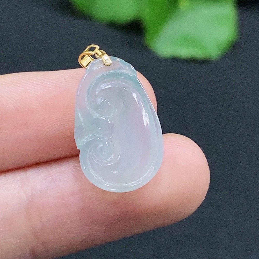 F31653636 Jadeite Ruyi Pendant 18K Gold Total Weight Approx. 1.54g