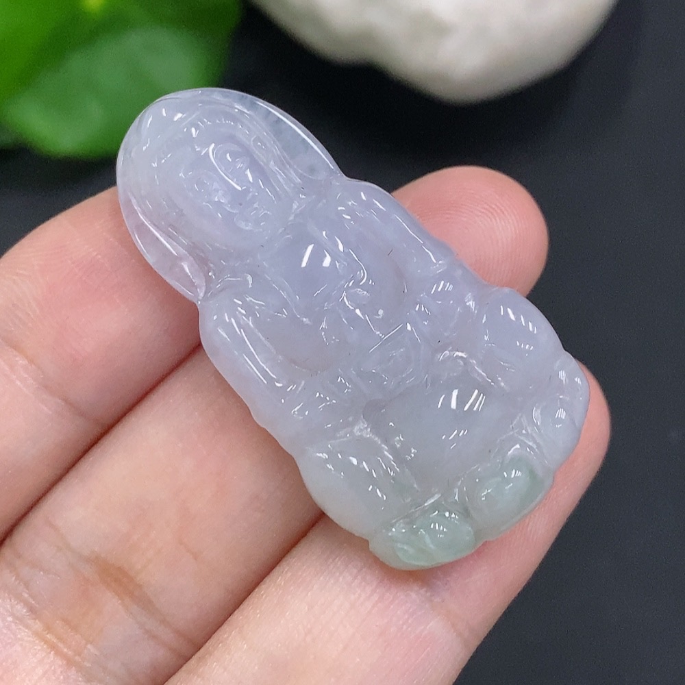 F34023398 Jadeite Guanyin Pendant, Total Weight Approximately 8.7g
