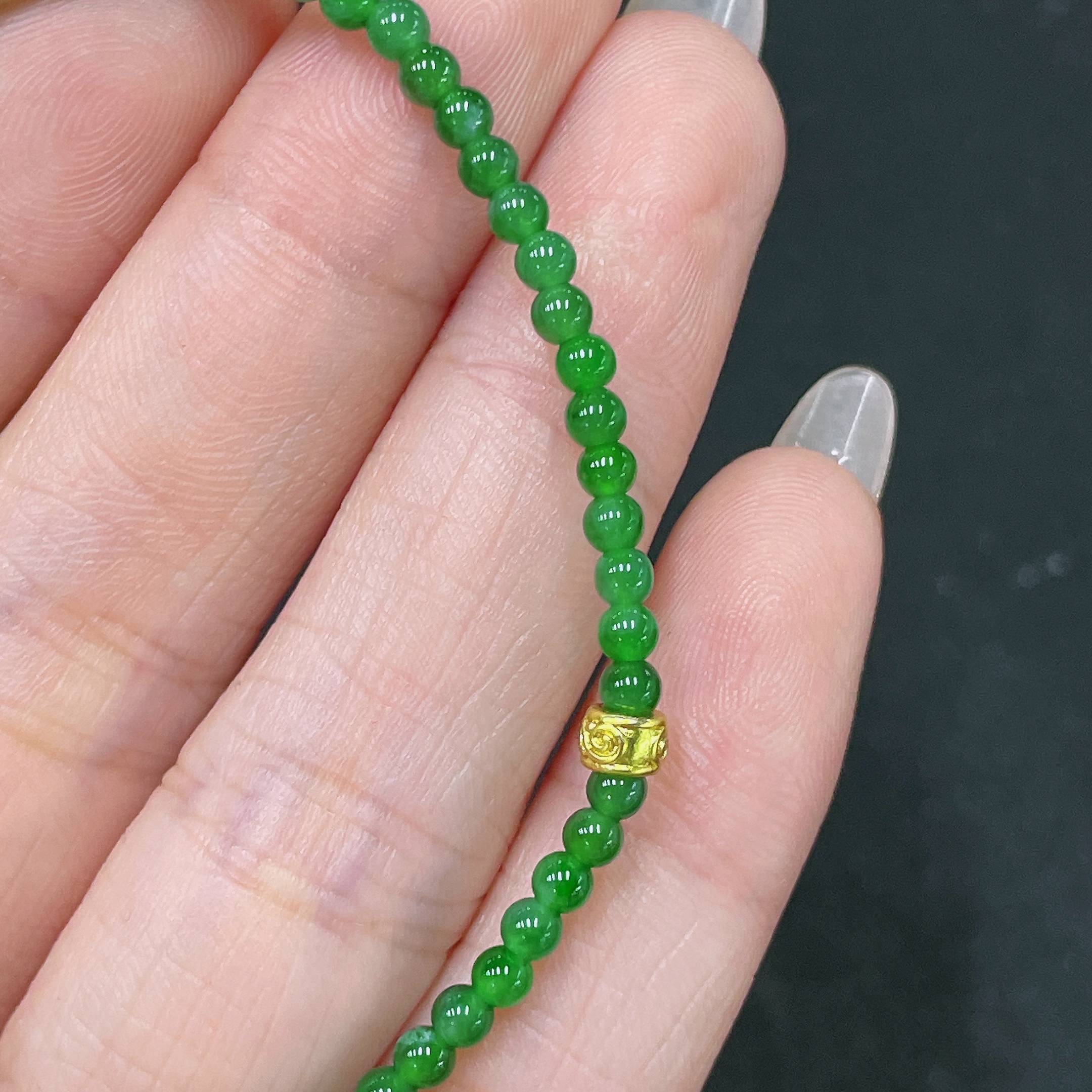 F35105609 Jadeite Bracelet Non-Gold Total Weight About 3.36g Size About 3mm