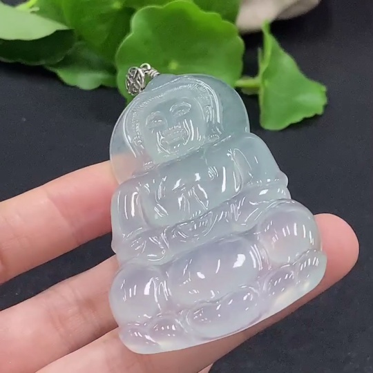 F32820203 Jadeite Guanyin Pendant Non-gold Inlaid Total Weight Approx. 26.37g