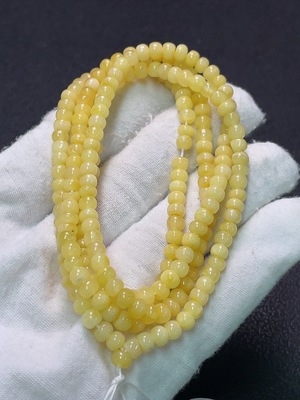 C33922934 Amber Beeswax Bead Strand, Total Weight Approx. 9.56g, Size Approx. 4.5mm