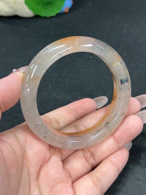 H41923523 非洲翠(独龙玉)正圈手镯 圈口56.6 货品总重约58g