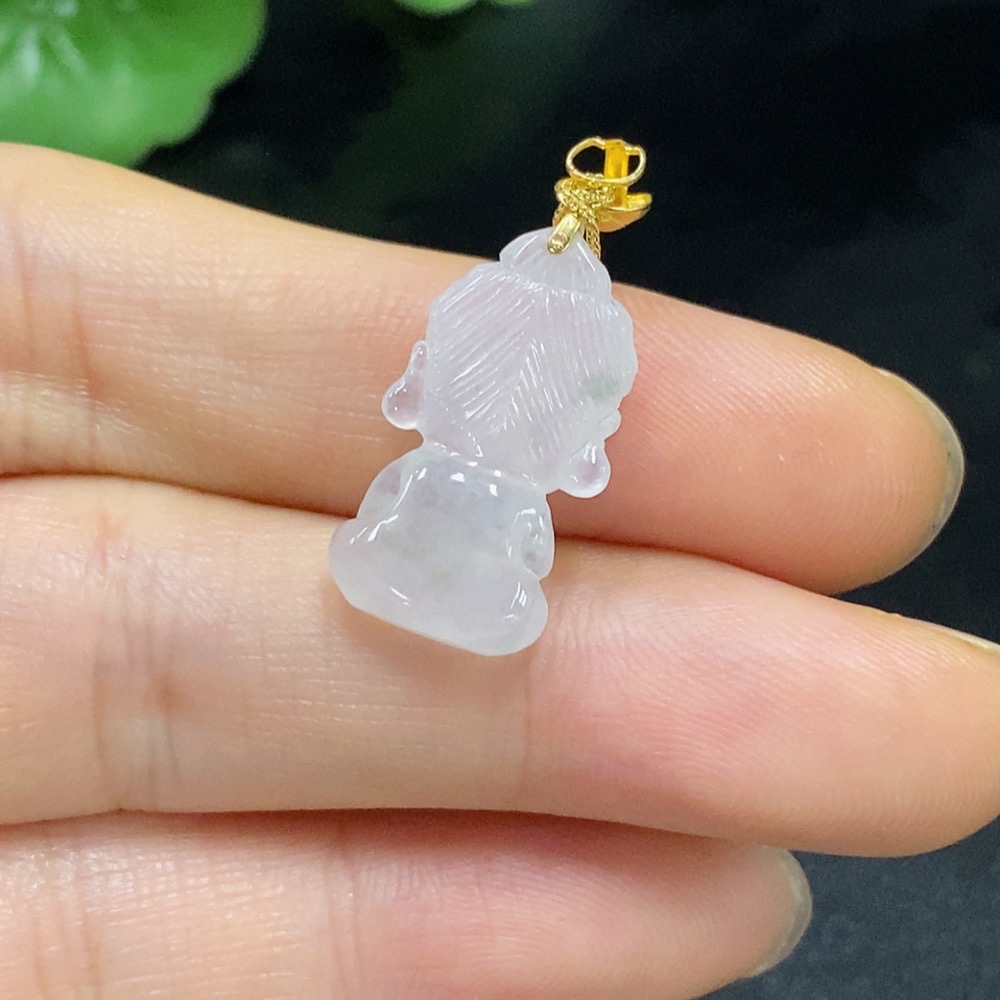 F27141853 Jadeite Pendant Baby Buddha 18k Approx. Total Weight 2.55g