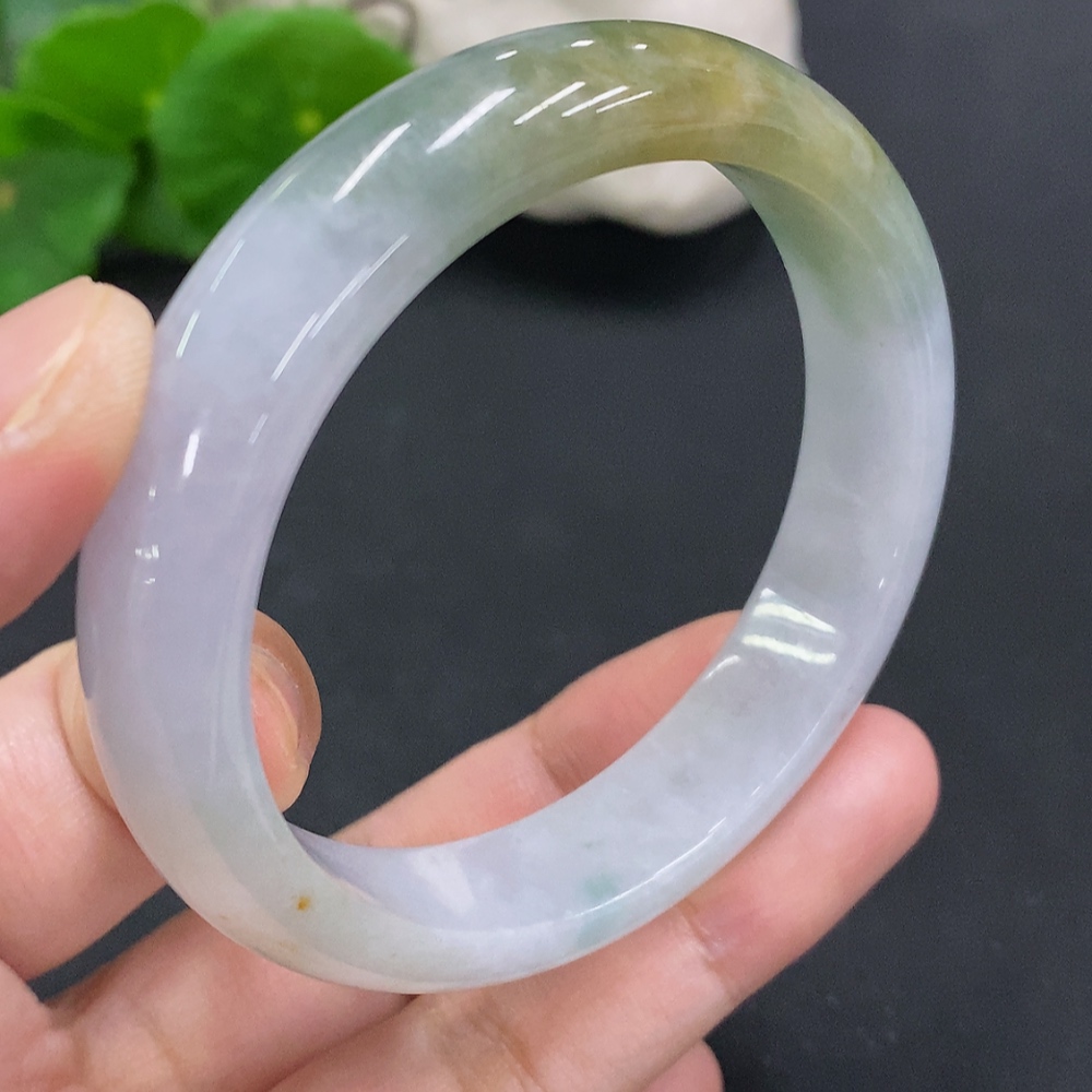 F34000393 Jadeite Round Bangle Size 53.2 Total Weight Approx. 46.56g