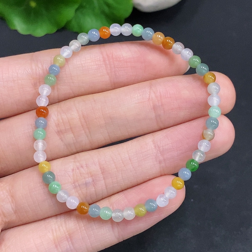 F32807705 Jadeite Beads Bracelet Total Weight Approx. 3.7g Size Approx. 3.6mm
