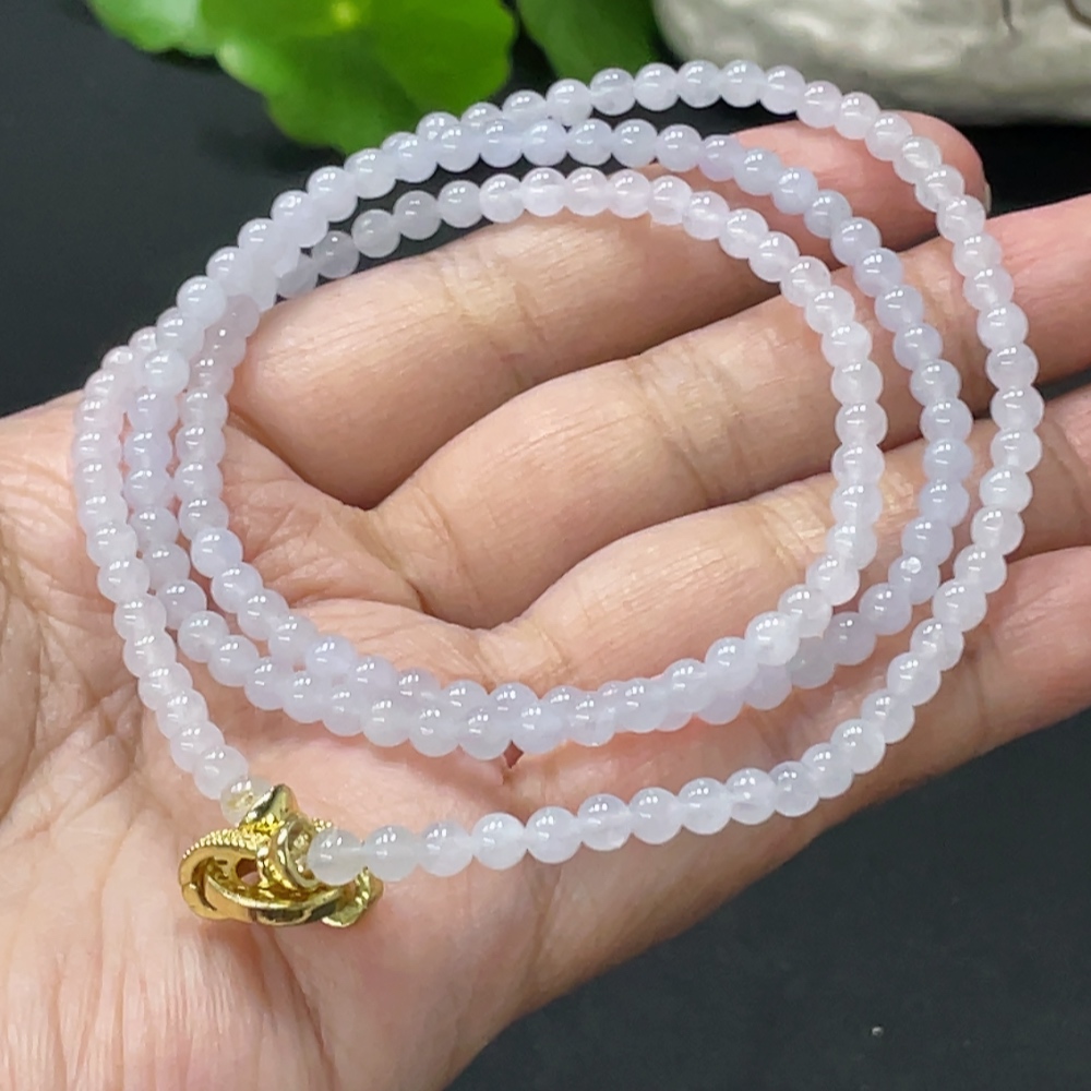 F33837941 Jadeite Bead Necklace Non-Gold Total Weight Approx. 16.4g Size About 3.8mm