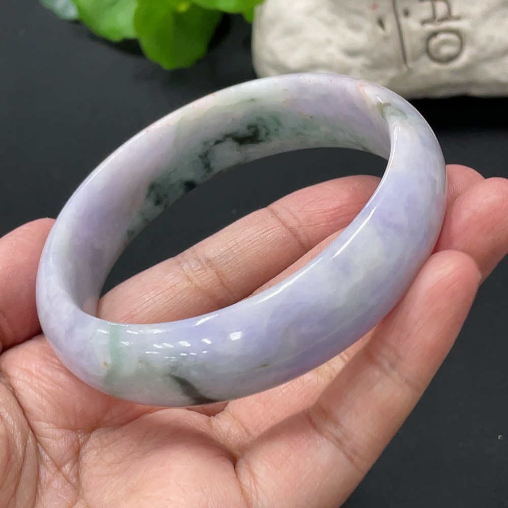 F32821223 Jadeite Regular Round Bangle, Total Weight Approx. 80.1g, Size 62.6, Containing Other Mineral Components