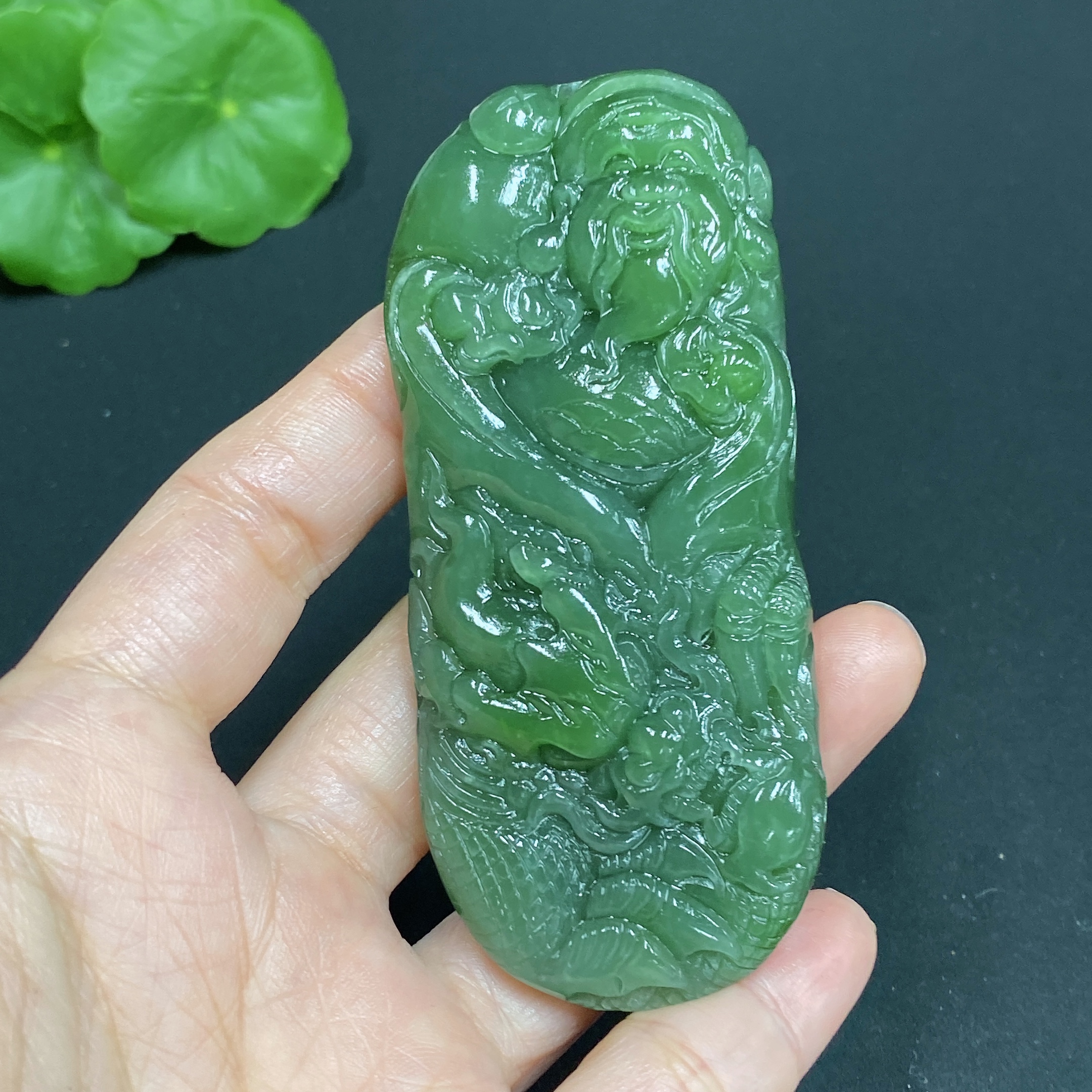 H27109506 Hetian Jade Pendant    God of Wealth    Total Weight: Approx. 75.6g