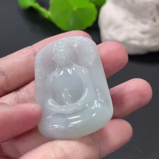 F33945897 Jadeite Pendant Guanyin Total Weight Approx. 15.4g