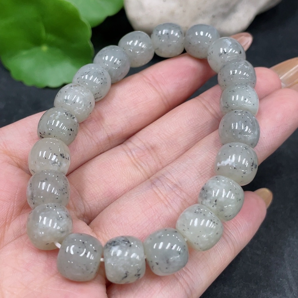 H32796885 Hetian Jade Bracelet, Approx. 10mm Beads, Total Weight Approx. 34.5g