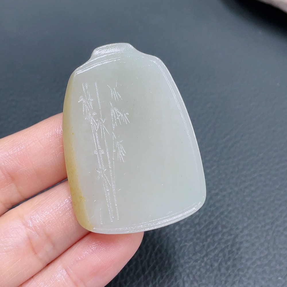 H23580306 Hetian Jade Pendant Bamboo Total Weight About 21.4g