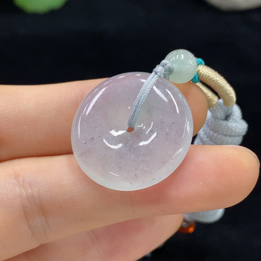 F30443502 Jadeite Pendant Peace Knot with Non-A Grade Beads, Total Weight Approx. 8.17g