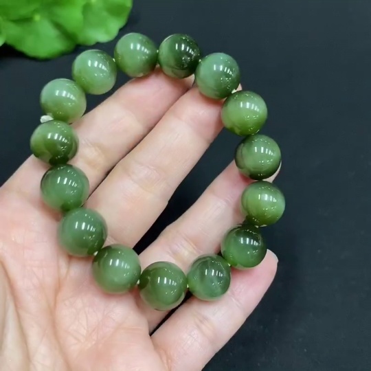 H31667186 Hetian Jade Bracelet Approx.11.4mm Total Weight Approx.38.3g