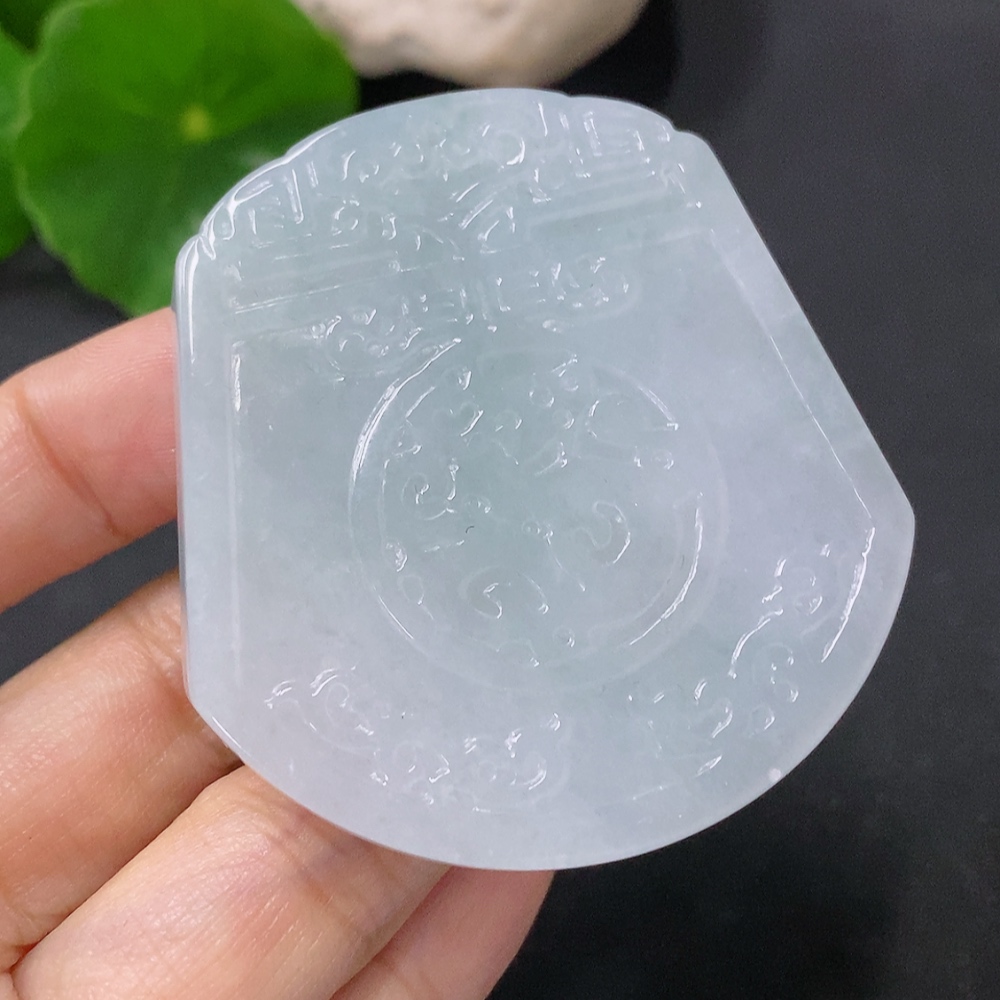 F35089556 Jadeite Pendant Antique Plaque Total Weight Approx. 37.36g
