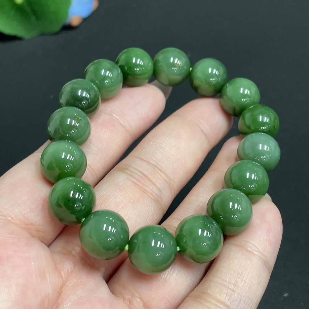 H31659266 Hetian Jade Bracelet Approx.11.6 mm Total Weight Approx.41.5g