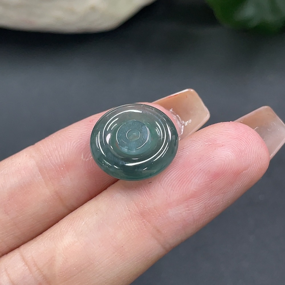 F12374952 Jadeite Mother-and-Son Button Pendant